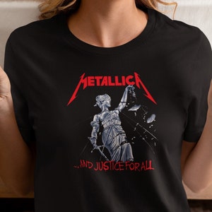 Metallica And Justice For All T-Shirt | Vintage Rock Band Tee | Classic Heavy Metal Album Shirt  Unisex Sizes | Perfect Gift for Metal Fans