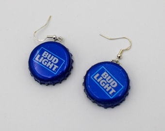Upcycled Bottle Cap Dangle Earrings | Sterling Silver Hooks