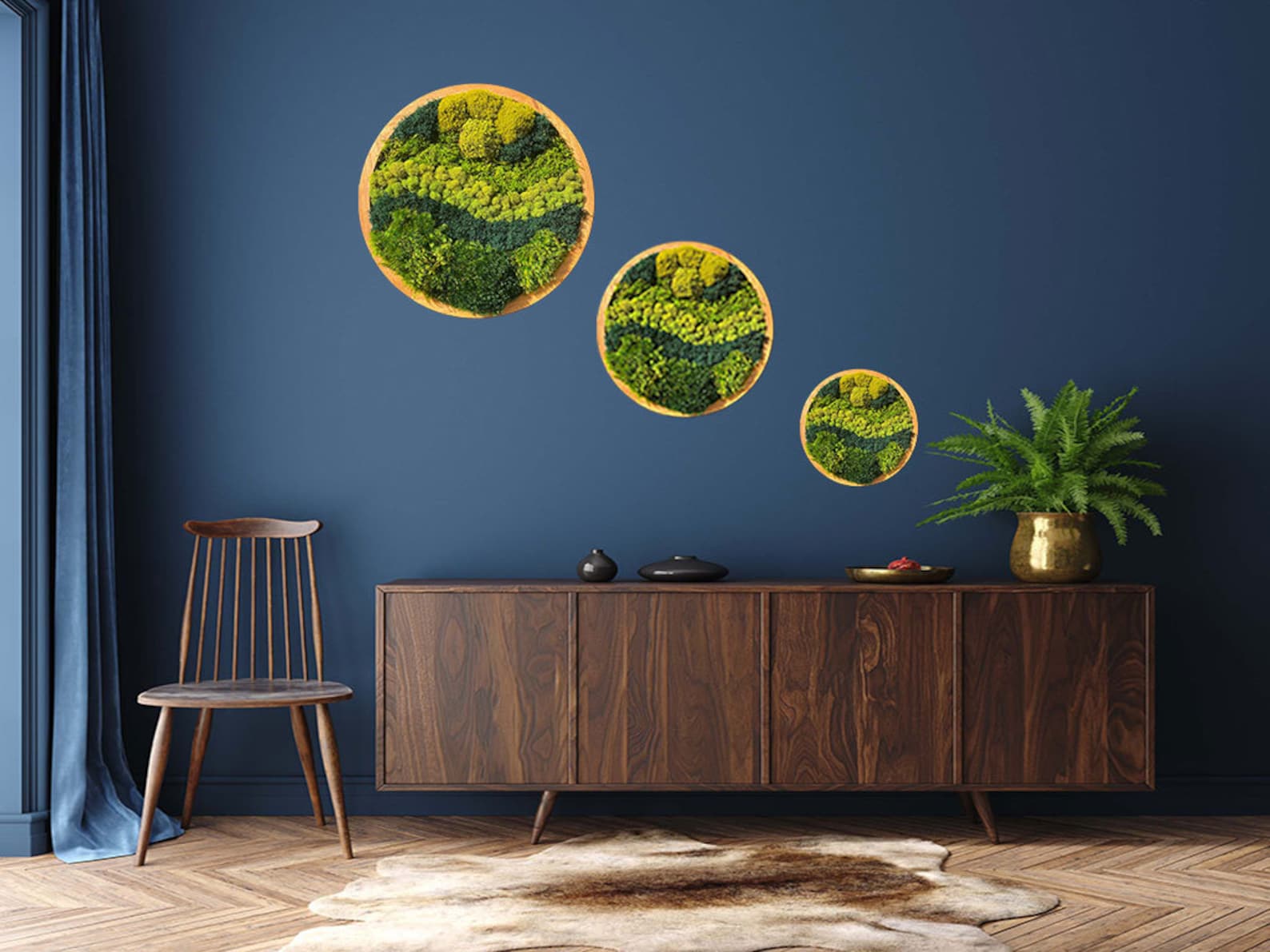 Circle Moss Art Preserved Moss Wall Decore Moss Wall Art Etsy