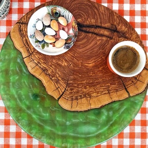 Epoxy and Wooden serving, Cutting Board, Charcuterie Board, Resin and Olive Wood Serving Board, personalized, gift for mom