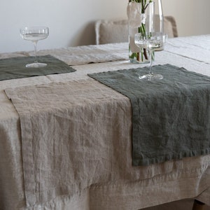 Linen Napkins Set of 2, 4, 6 | Softened 100% Linen Cloth Dinner Napkins | Handmade Kitchen Linen | Table Linens Wedding Housewarming Gift