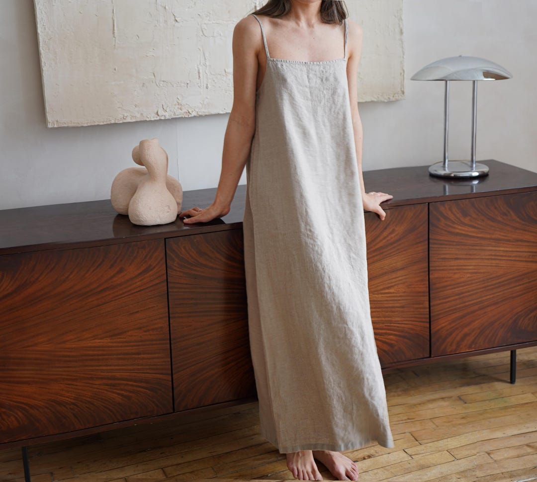 chinese dress ladies Midi wrap linen dress MANILA in Sage