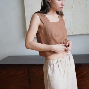 Summer casual linen top with half sleeve for women J009-6 Summer casual linen top with half sleeve for women J009-6