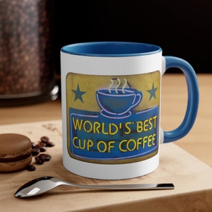 Elf Movie Inspired, World's Best Cup of Coffee, Color Accent Mug, 11oz or  15oz 