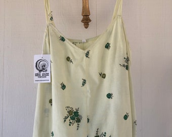 Vintage Green Floral Tank Top