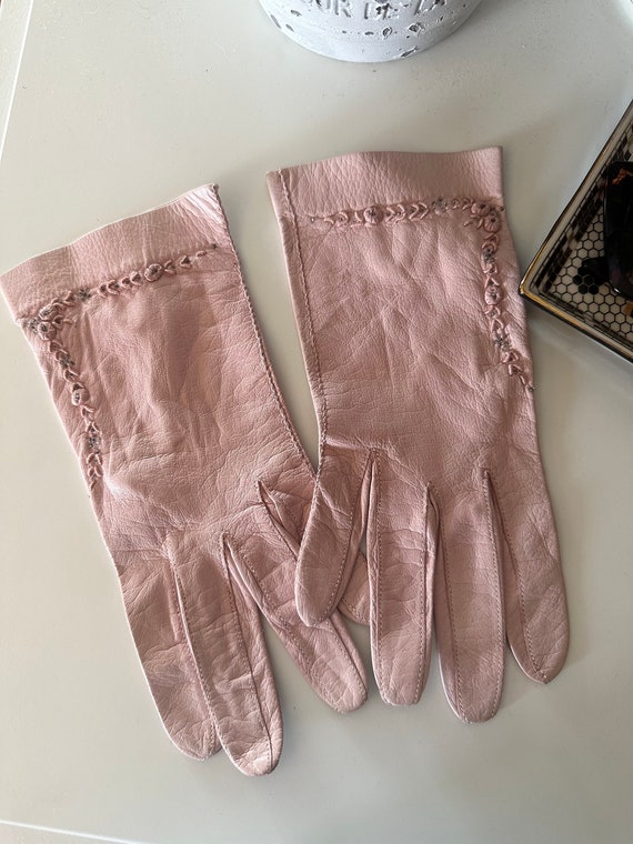 Vintage Aris of Paris Pink Gloves