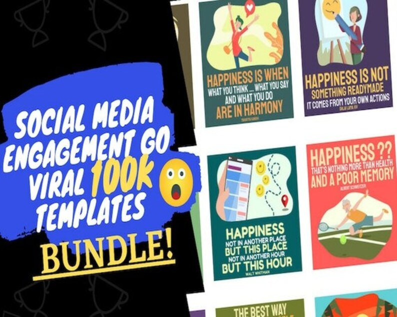 100k VIRAL Instagram Post Templates canva Templates IG Etsy