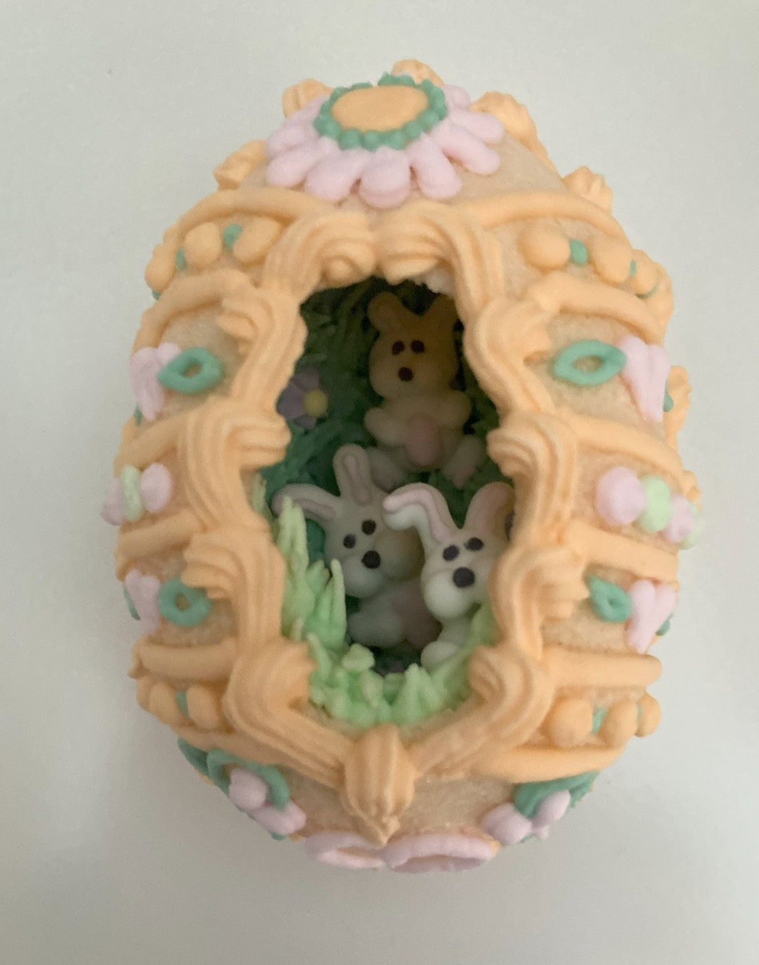 Panoramic Sugar Eggs, ORANGE Easter Eggs, Sugar Eggs With Scene