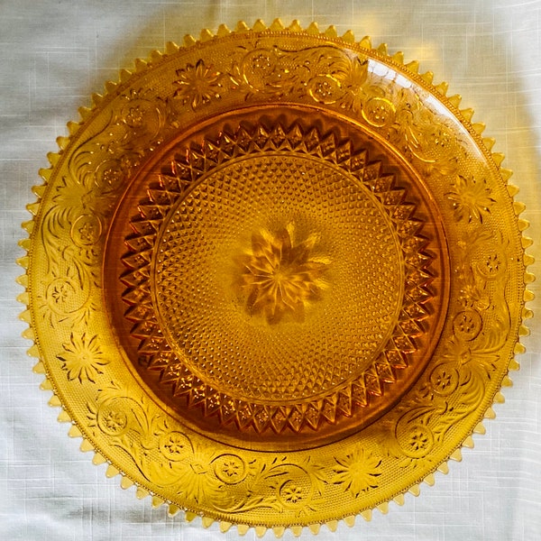 Amber Glass Plates Etsy