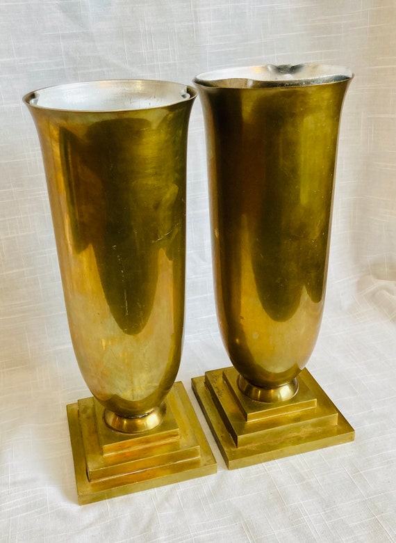 Brass Altar Vases Etsy