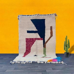 Beni Ourain Rug | Moroccan | Large Floor Rugs For Living Room | Moroccan Handmade Wool Rugs | Living Room Carpet | Area Rugs | Shop Rug