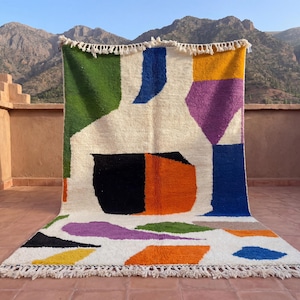 Alfombra marroquí colorida, alfombra bereber, Tapis Berbere, casas Teppich, alfombra de área, alfombra de lana, alfombra Azilal 8x10, marroquí, alfombra personalizada, alfombra