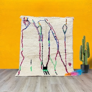 Shag Rug | Moroccan Rug | Hand Knotted Berber Rugs | Area Rugs | Living Room Carpet | Beni Ourain Rug | Large Rug | Teppich Marokko