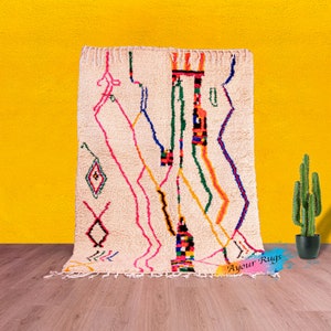 Shag Rug | Moroccan Rug | Hand Knotted | Carpet | Area Rugs | Living Room Rug | Beni Ourain Rug | Large Rug | Teppich Marokko | Beni Rugs