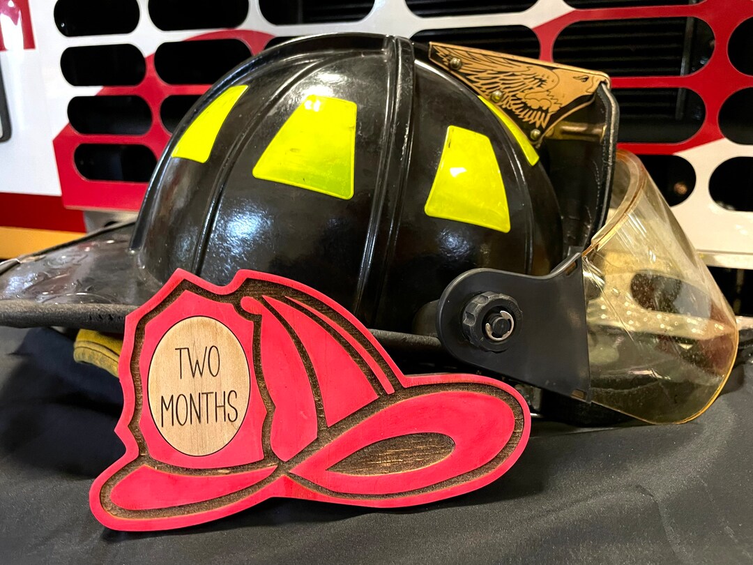 Firefighter Helmet Baby Milestone Marker Interchangeable Marker Fire