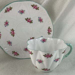 Shelley Dainty Teacup and Saucer Duo "Rosebud" Pattern