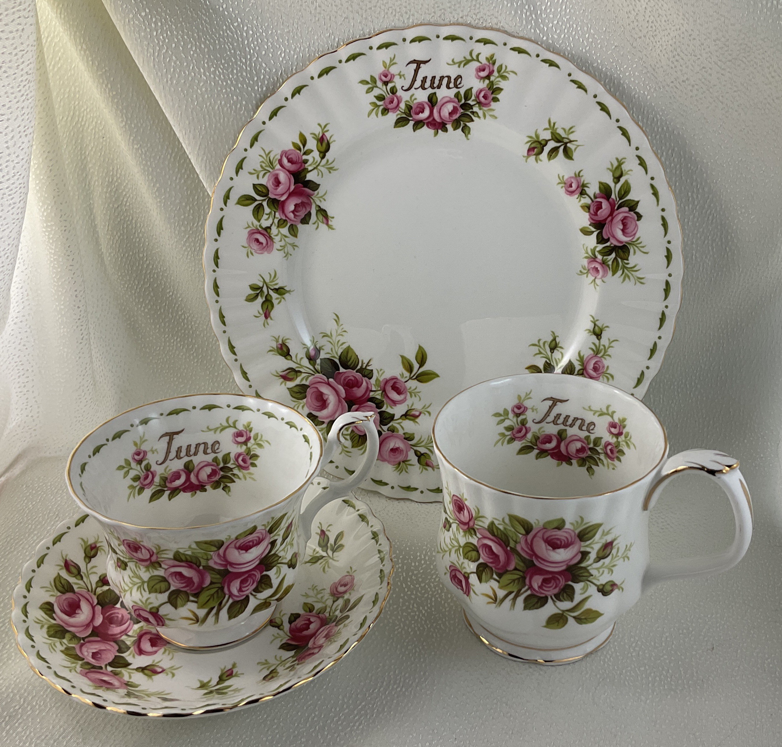 Royal Albert Flower of the Month Cup and Saucer Sets/trios; Choose