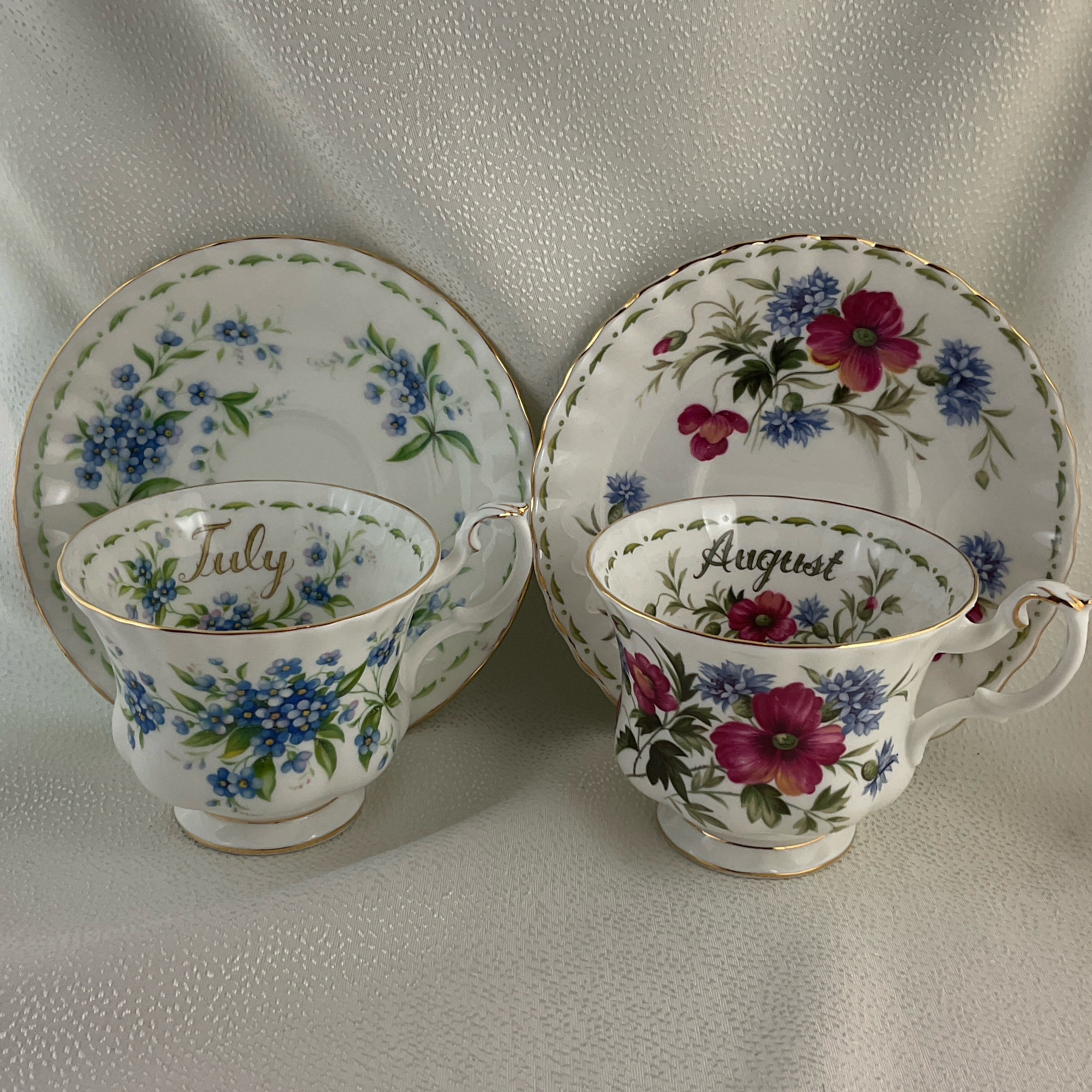 Royal Albert Flower of the Month Cup and Saucer Sets/trios; Choose