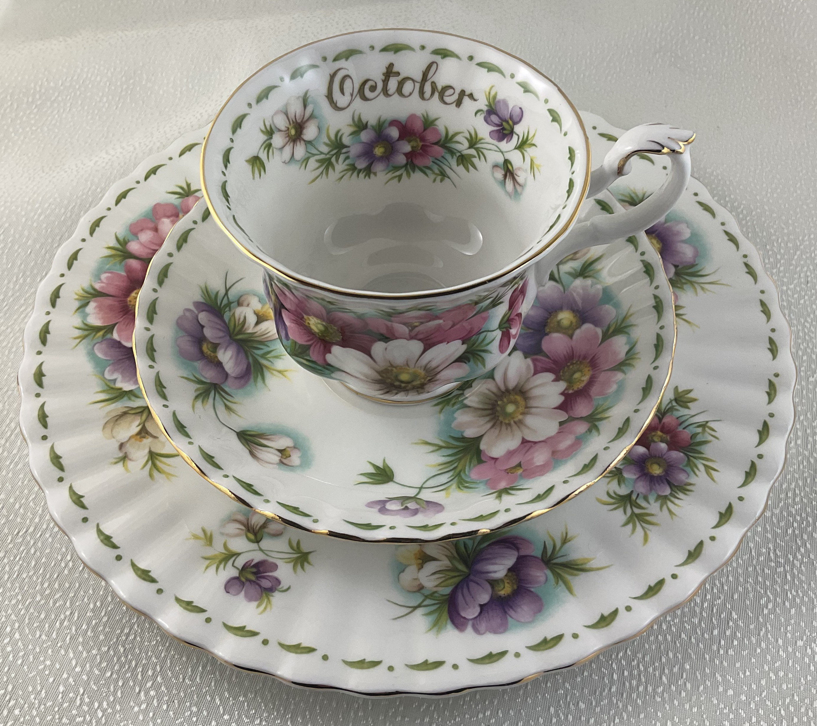 Royal Albert Flower of the Month Cup and Saucer Sets/trios; Choose