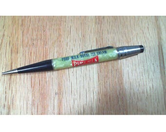 Vintage 1950s Durolite Mechanical Pencil Waco Texas Advertising PURE MILK Royal Ice Cream Retro Promo Pencil Collectible