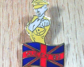 Vintage Queen 1982 Tour Pin UK Rock Band Freddie Mercury Era Union Jack Collectible Enamel Concert PIN Rare 80s Music Memorabilia