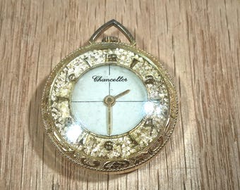 Chancellor Vintage Gold Plated Pendant Watch Ornate Case For Repair