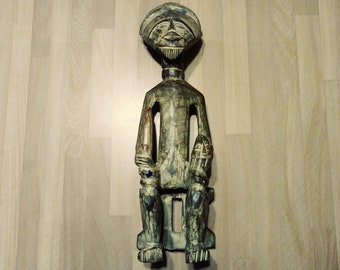 African Tribal Art / Ashanti Sculpture / Hand-carved Figure / Wooden Figurine / Vintage Carved Sculpture
