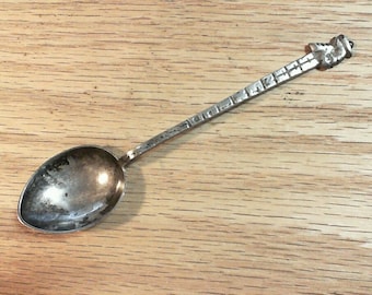 A Collectable Vintage Mexico Souvenir Silver Spoon "Siesta" 4 1/2"