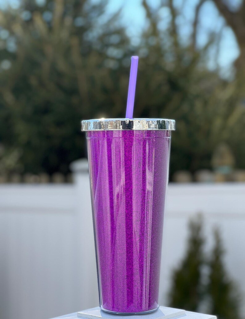Plastic Glitter Tumbler Etsy