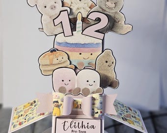 Plush jelly inspired personalised 3d box card