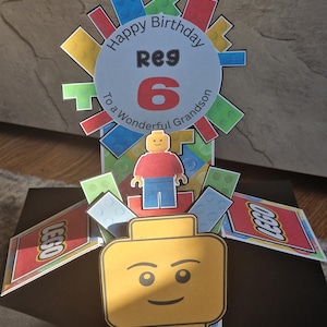 Lego 3d box card personalised