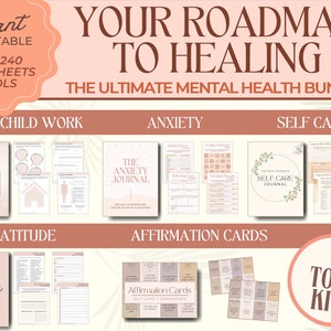 Mental Health Workbook Bundle: Anxiety, Self-Care, Inner Child Healing (PDF)