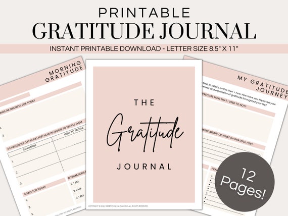 Gratitude Journal for Women PDF, Mindfulness Workbook, Gratitude