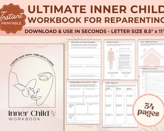 Trauma Workbook: Inner Child Worksheets, Inner Child Healing Shadow Work, Childhood Trauma Journal Prompts, Reparenting Inner Child Wounds