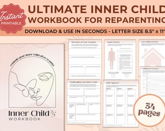 Reparenting and Inner Child Healing Bundle, Childhood Trauma, Trauma Therapy Workbook, Mother Wound, Shadow Work Journal, Attachment Styles