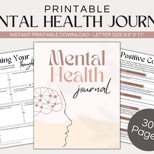 Afdrukbaar therapiedagboek, werkboek geestelijke gezondheid, traumadagboek, angstdagboek, werkbladen grenzen, depressie, innerlijke criticus, CGT, DGT