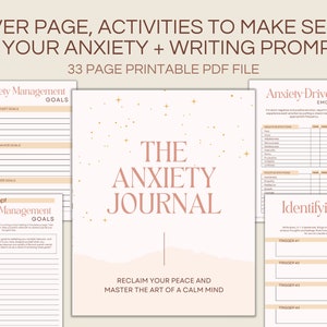 Anxiety Journal Printable Journal Prompts, Therapy Worksheets, Anxiety ...