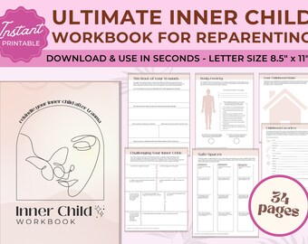 Inner Child Workbook Printable, Trauma Journal Prompts, Anxious Attachment Style Worksheets, Inner Child Healing Journal, Childhood Trauma