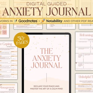 Anxiety Journal: Coping & Self-Care Workbook (Printable PDF)