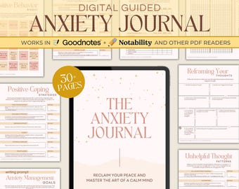 Anxiety Journal: Coping & Self-Care Workbook (Printable PDF)