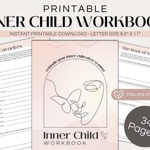 Inner Child Workbook Printable, Worksheets for Inner Child Healing, Inner Child Journal Prompts, Shadow Work, Childhood Trauma, Self Love