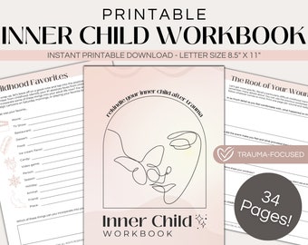 Inner Child Workbook Printable, Worksheets for Inner Child Healing, Inner Child Journal Prompts, Shadow Work, Childhood Trauma, Self Love