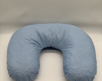 Neck pillow with Tyrolean pine shavings and zipper - light blue with white dots - ideal for your bedroom and for traveling