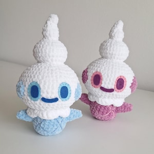 Gehäkeltes Plüschtier – Vanillite die Eistüte, Pokemon inspiriert – Endprodukt