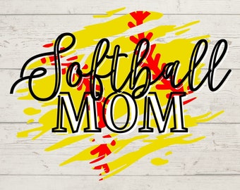 Softball Mom PNG: Sublimation Design (Digital Download)