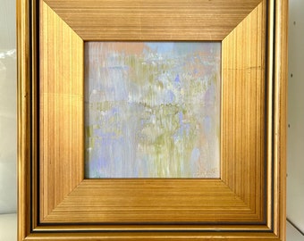 Abstract Oil Painting 6x6 | Framed Painting | Gold Frame Oil Painting | Home Decor | Small Framed Painting