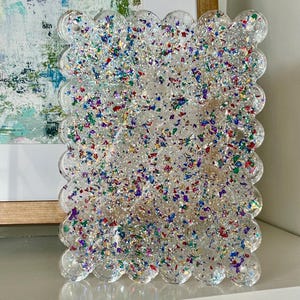 Acrylic Picture Frame 5x7 | Scallop Picture Frame | Multi color Acrylic Frame | Free Standing Frame