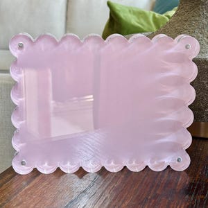 Acrylic Picture Frame 5x7 | Scallop Picture Frame | Pink Acrylic Frame | Free Standing Frame