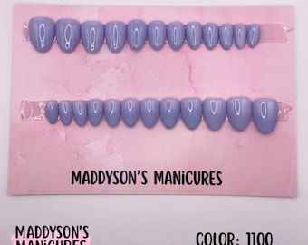 Pale Purple Press-On Nails | Hand Painted Press on Nails |You Pick Shape| Solid Color Nails | #1100