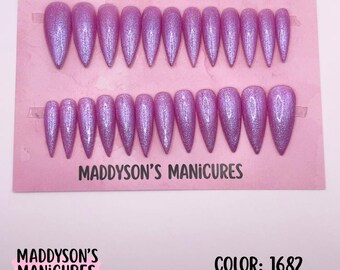 Sprankelende roze persnagels | Handgeschilderde pers op de nagels | Jij kiest de vorm| Effen kleur nagels | #1682